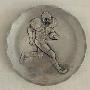 WENDELL AUGUST FORGE HAND HAMMERED ALUMINUM Trinket Tray FOOTBALLER QUARTERBACK